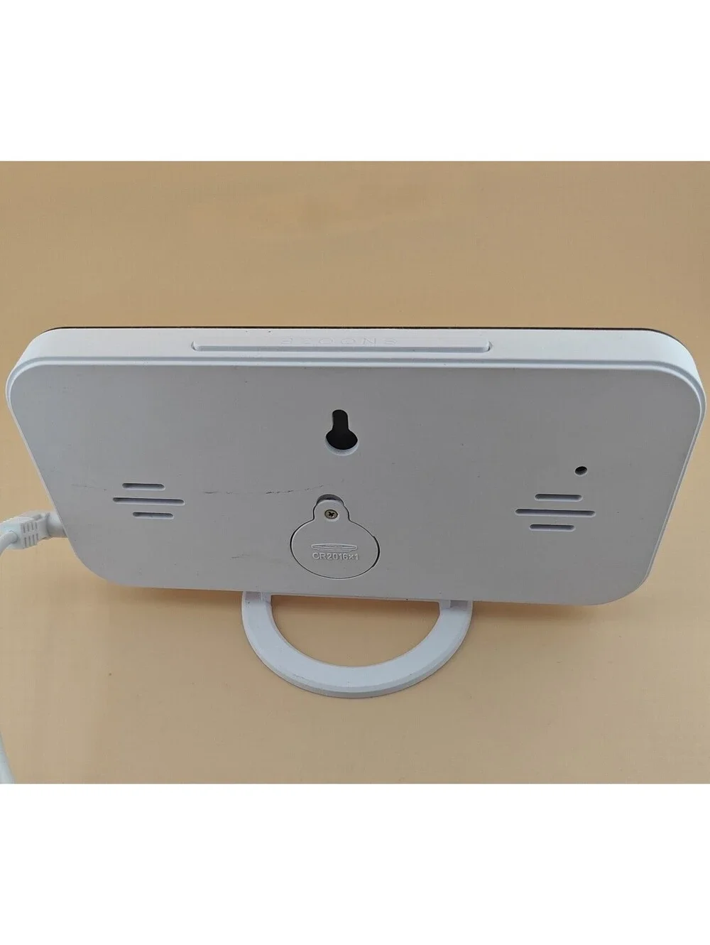 LED Mirror Digital Alarm Clock White Dual USB Charging Desk Wall Clock